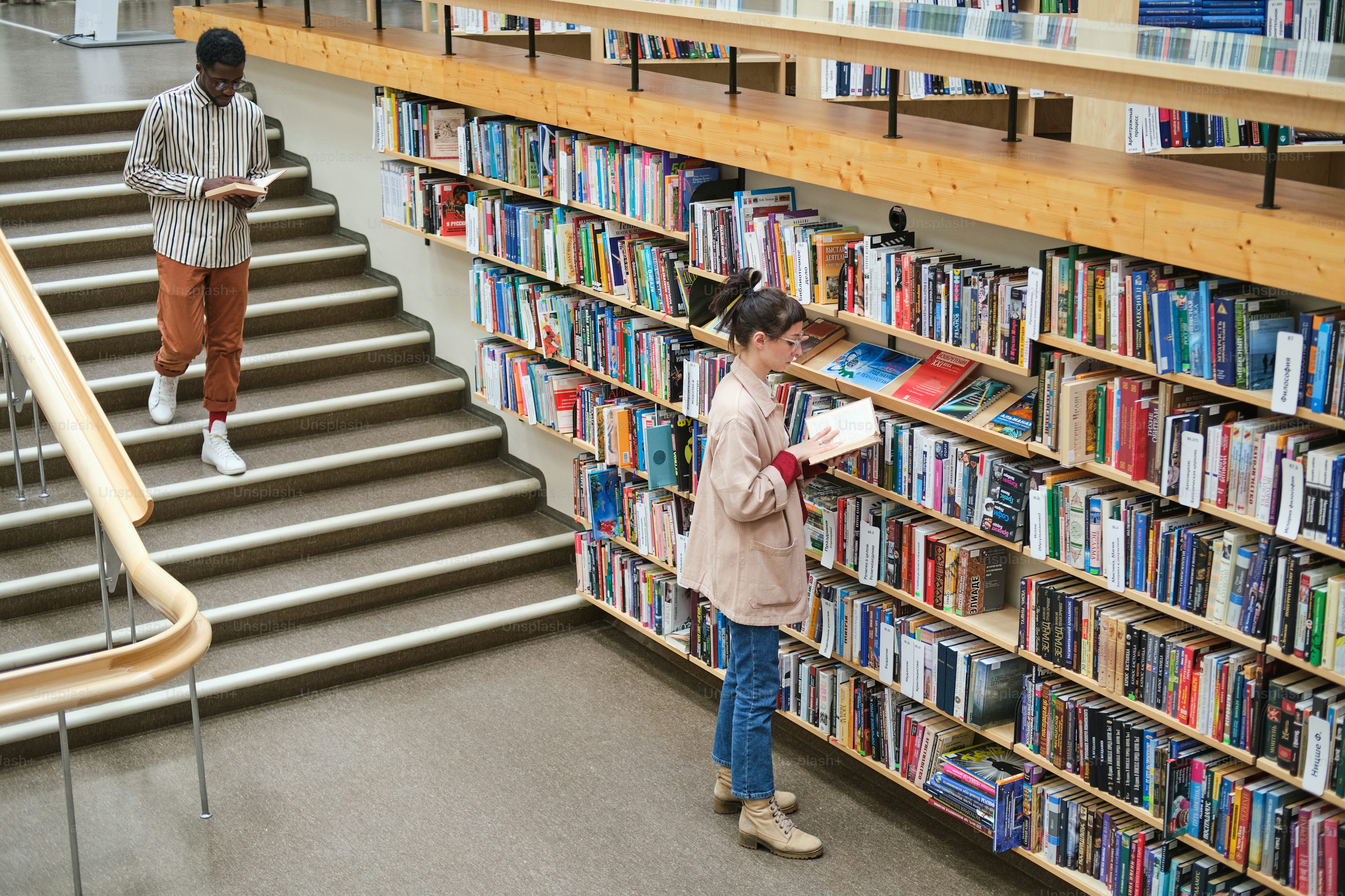 Interior of the college library